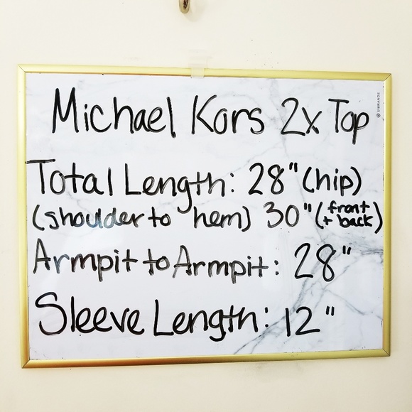 MICHAEL Michael Kors 2X Blue Floral Metallic Top - Picture 7 of 8